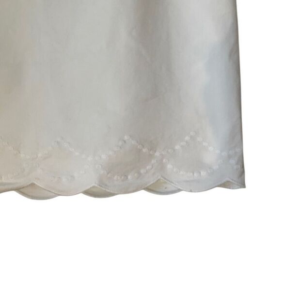 Talbots White Scallop Edge Embroidered Skirt, 4 richmom countryclub preppy - Picture 9 of 13